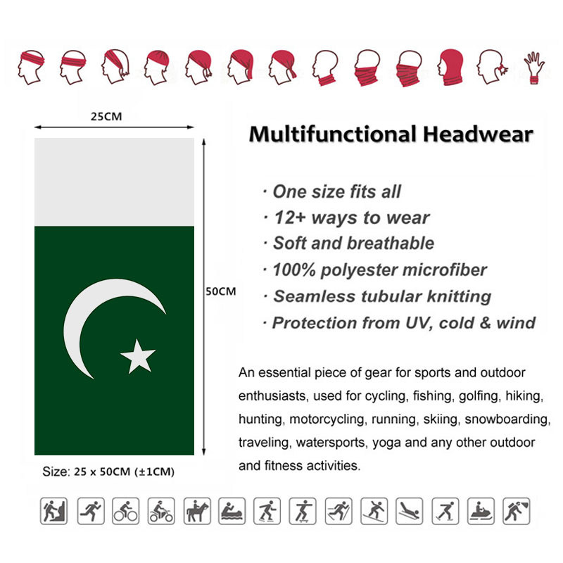 파키스탄 국기 반다나 목 커버, 야외 스포츠 바라클라바 - Cycling Gear Pakistan 리뷰 및 가격